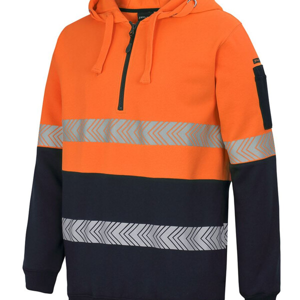 6HZSH JB's Hi Vis (D+N) 1/2 Zip Segmented Tape Hoodie Thumbnail