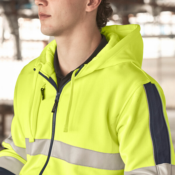 ZT486 Unisex Hi Vis Full Zip Stretch Taped Hoodie Thumbnail