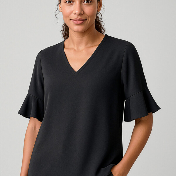 RB966LS Aria Womens Fluted Sleeve Blouse Thumbnail