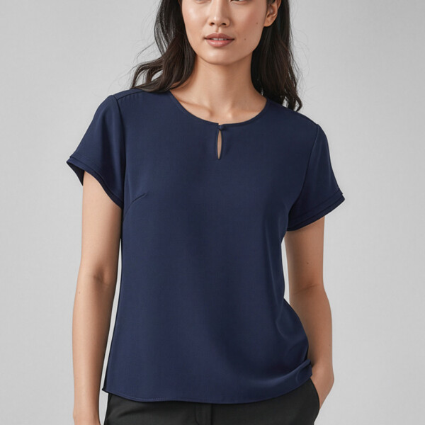 RU569LS Evelyn Womens Short Sleeve Blouse Thumbnail