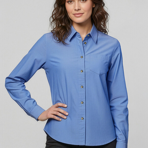 LB6201 Chambray Womens Long Sleeve Shirt Thumbnail